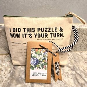Trove I Go To Pieces Vintage Botanicals 250 Pc Wooden Puzzle In Pass-It-On Pouch